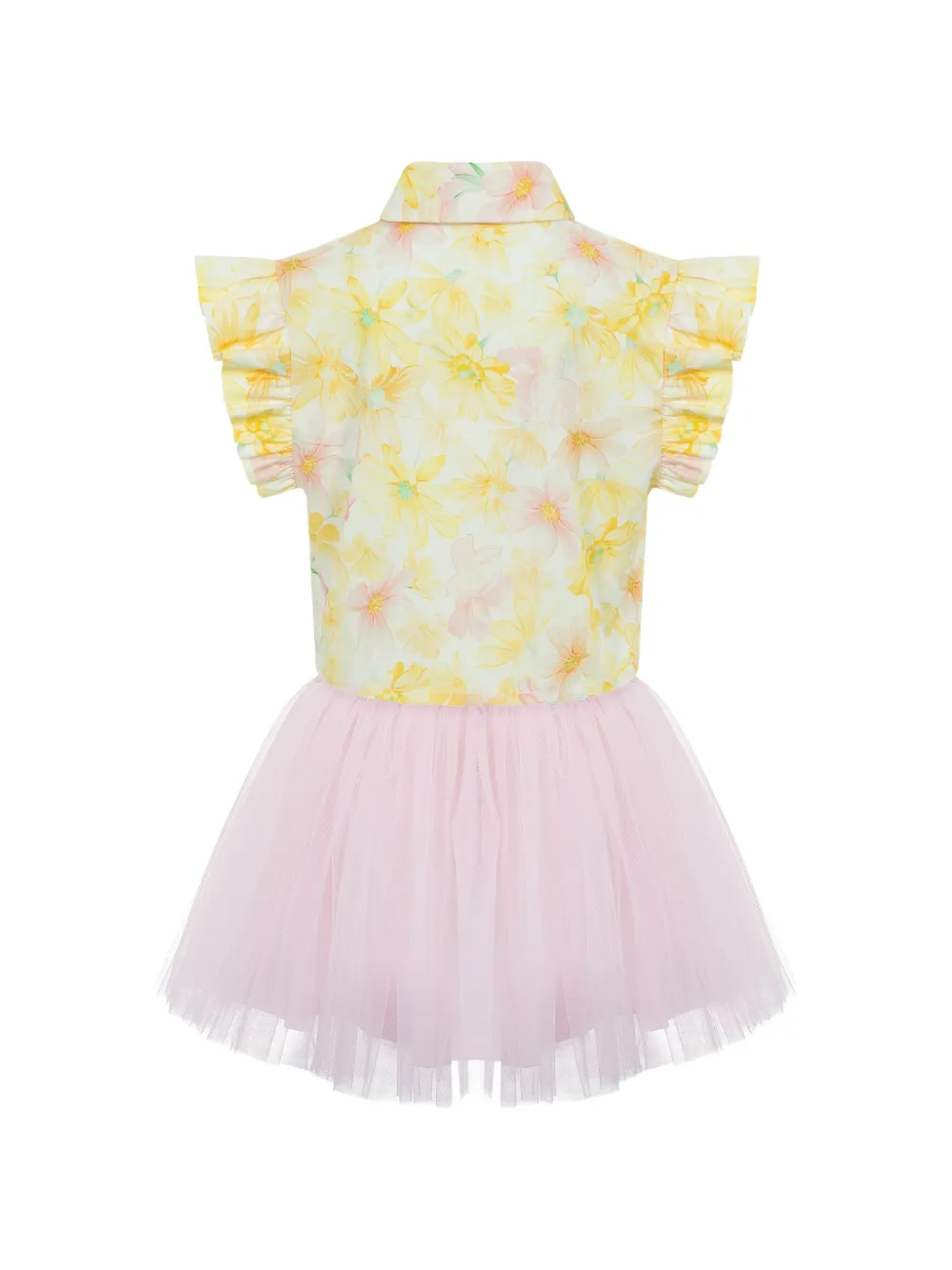 Lapin House Jurk met bloemenprint en ruches Roze
