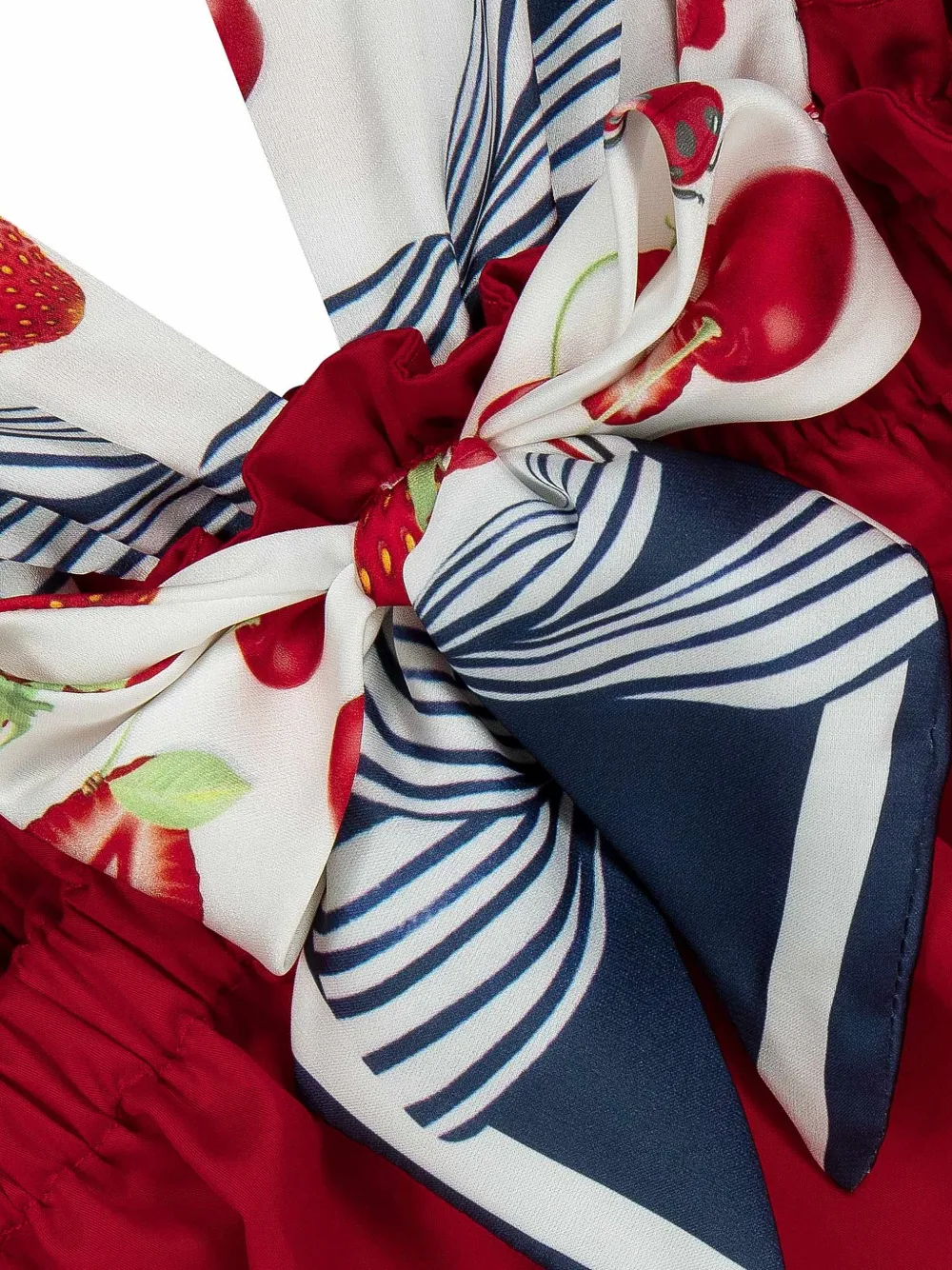  Lapin House Ruffled Fruit-print Dress - Red 