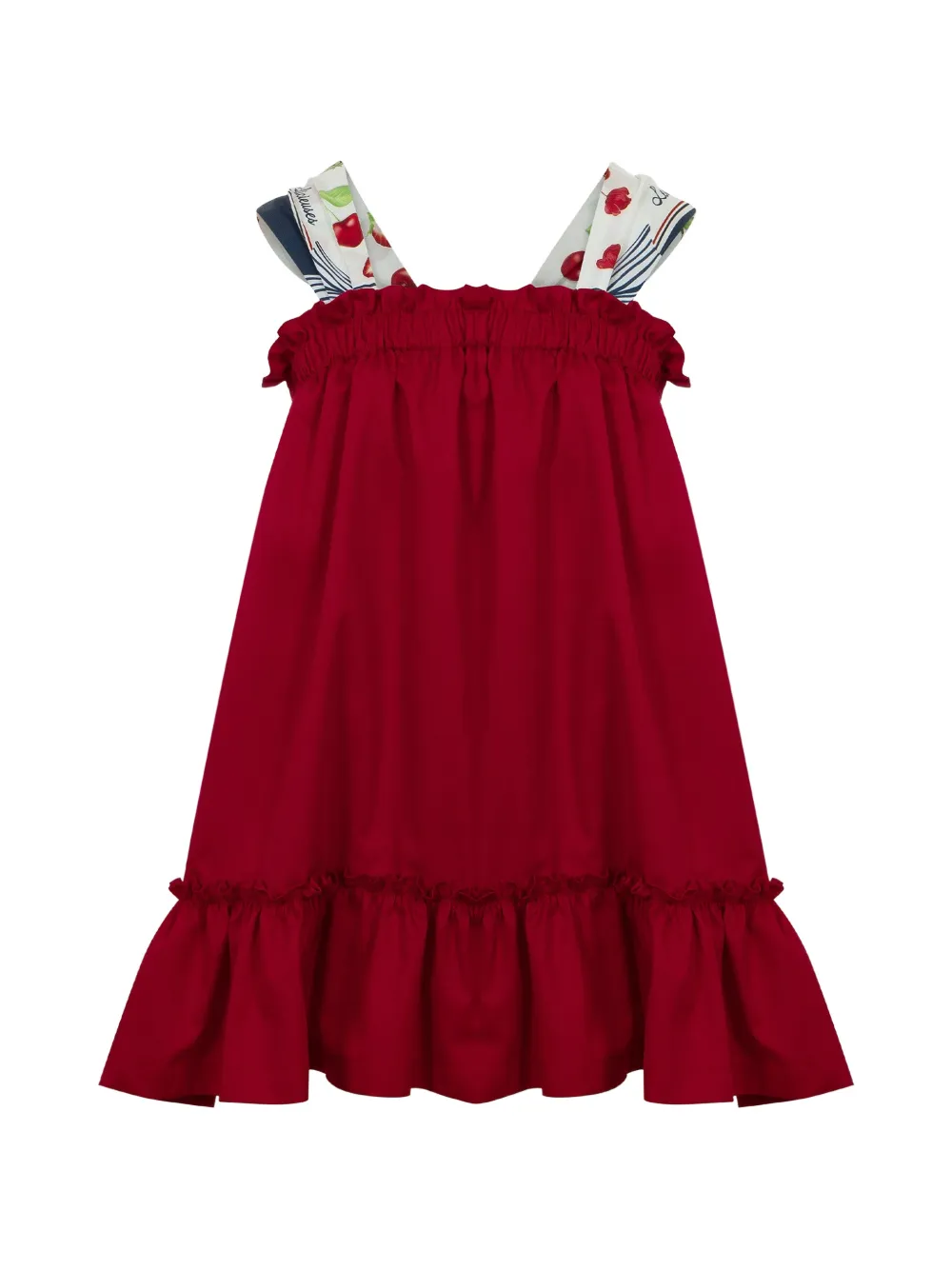  Lapin House Ruffled Fruit-print Dress - Red 