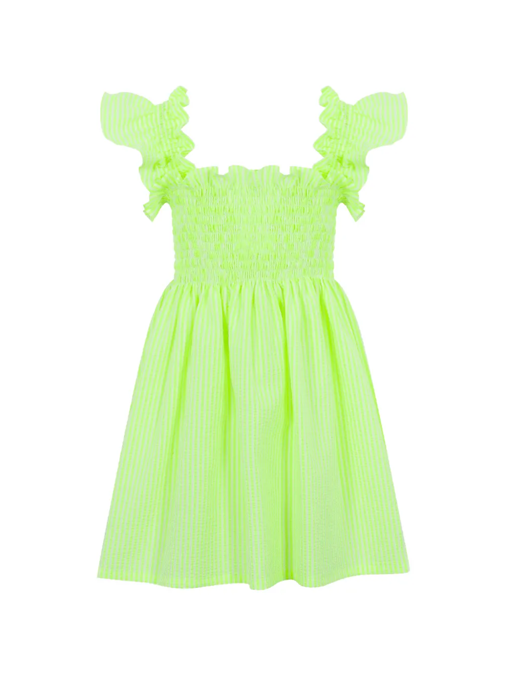 Lapin House Abito a righe con ruches - Verde