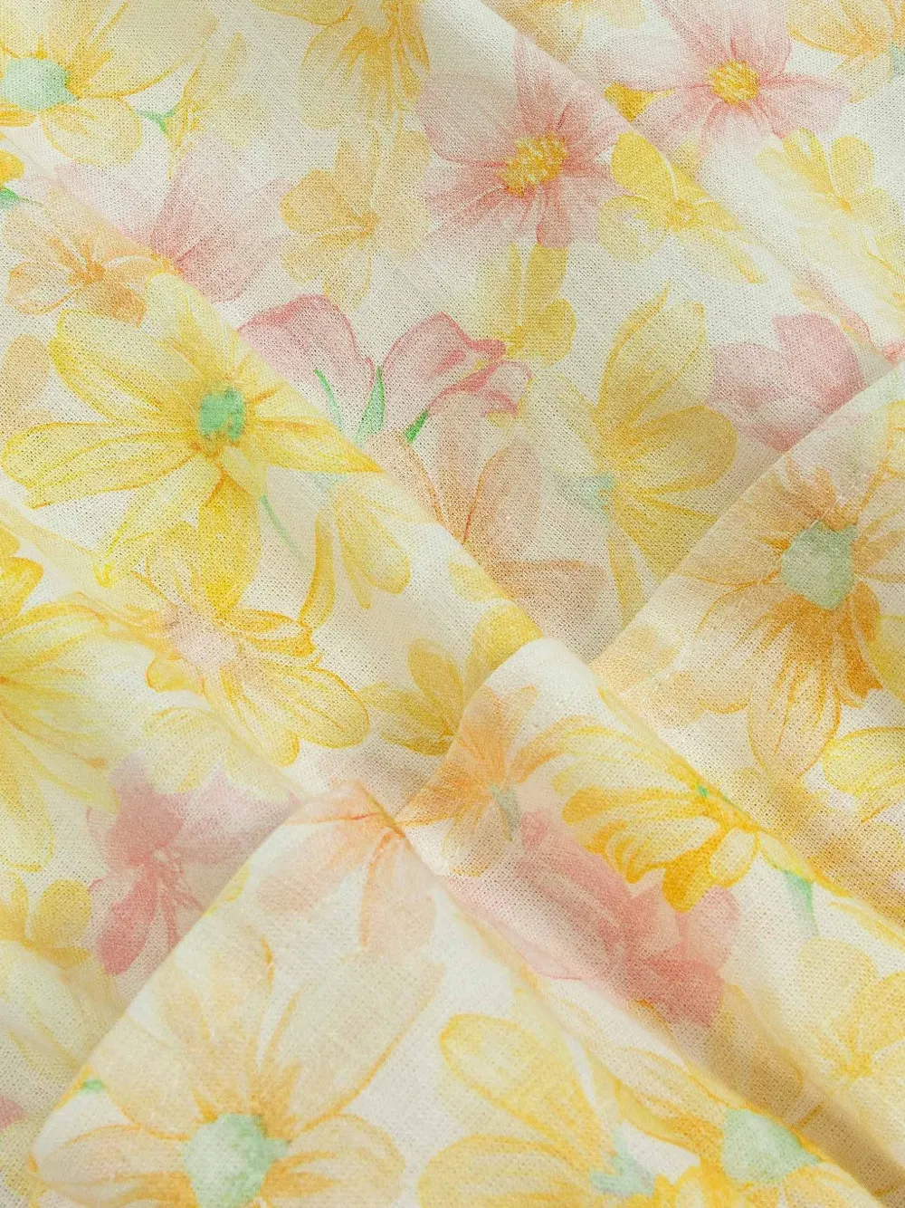 Lapin House Jurk met bloemenprint en strik Geel