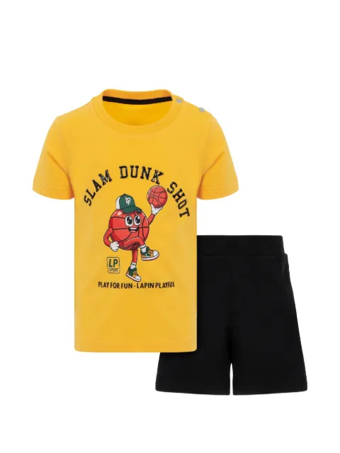 Lapin House ribbed-trim shorts set