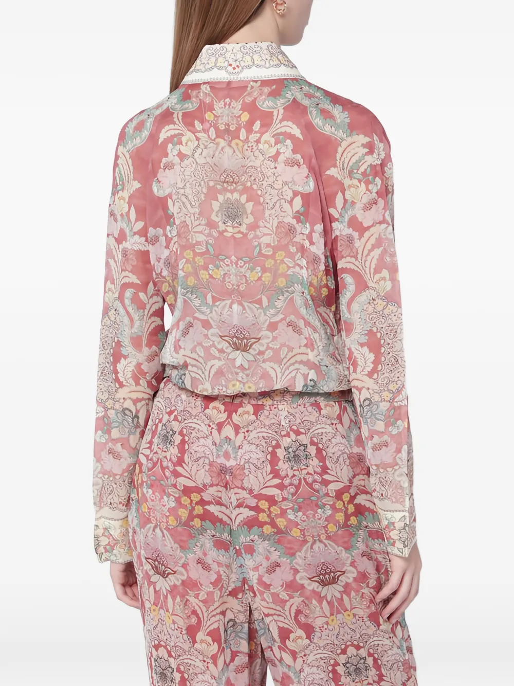 ZIMMERMANN Rebellion blouse met bloemenprint en strik Roze