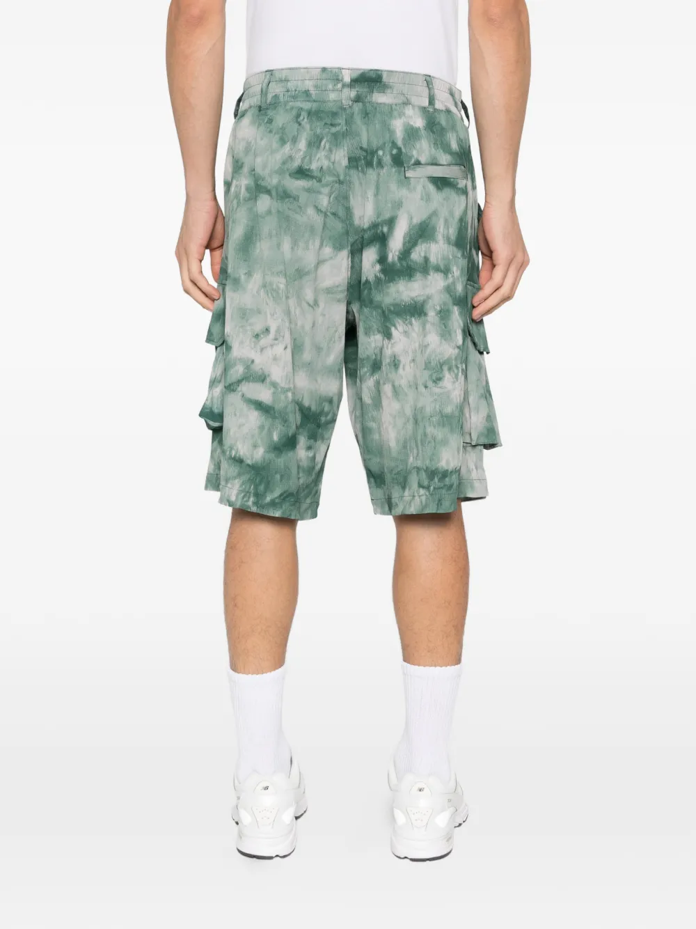 Y-3 Aop geplooide shorts met cargo zak Groen