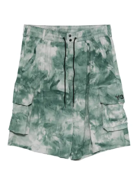 Y-3 Aop cargo-pocket pleated shorts