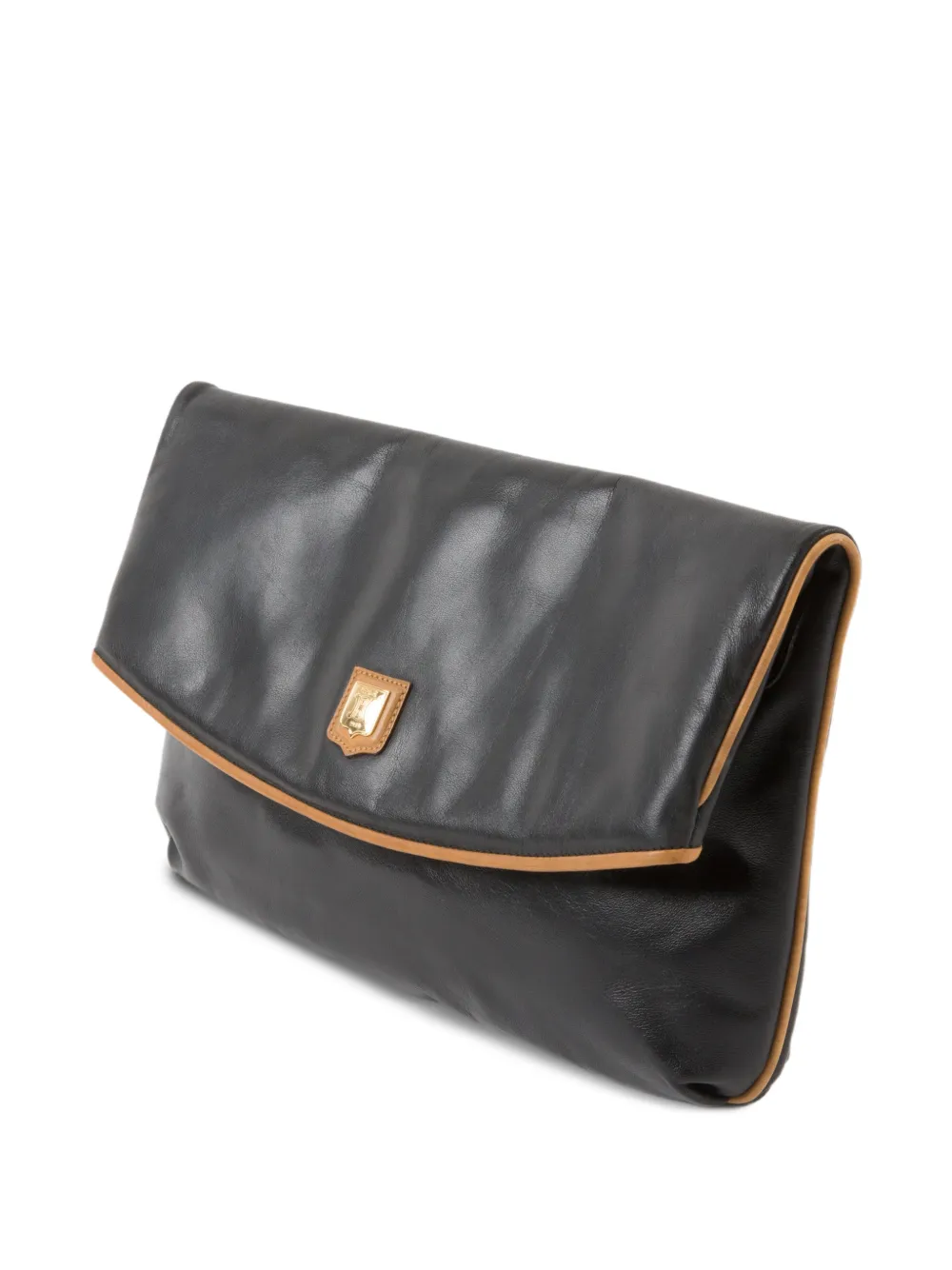  Celine Pre-owned 1990s Triomphe Leather Clutch Bag - Black 