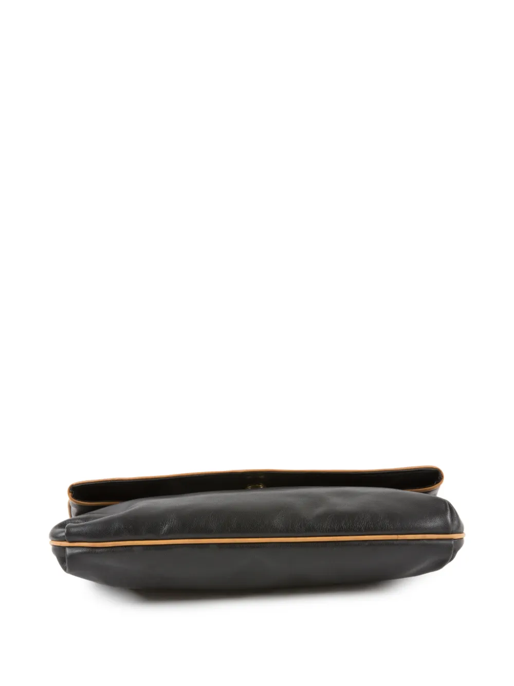 Celine Pre-owned 1990s Triomphe Leather Clutch Bag in Black, view 4