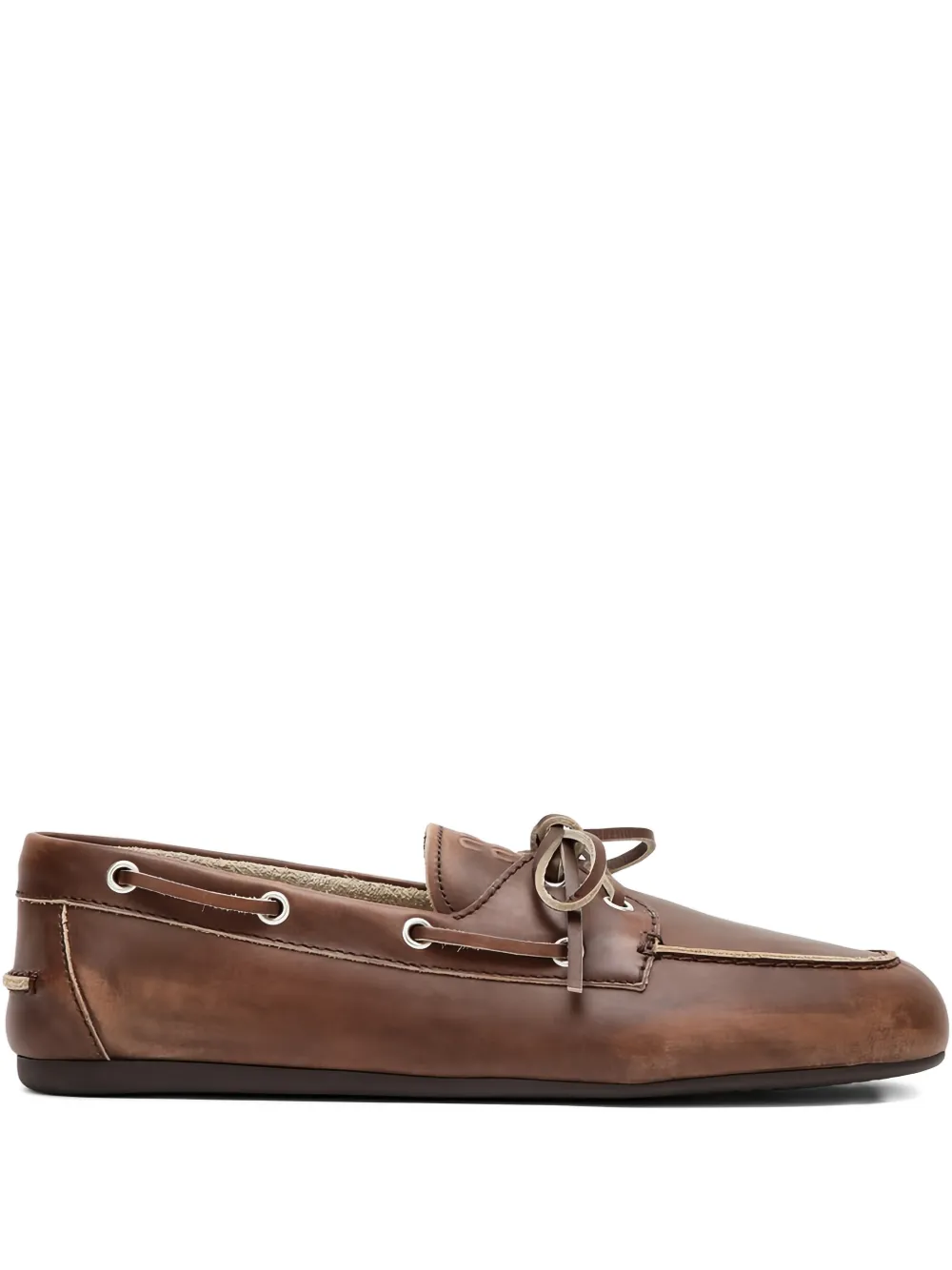 Miu Miu lace-up loafers - Marrone