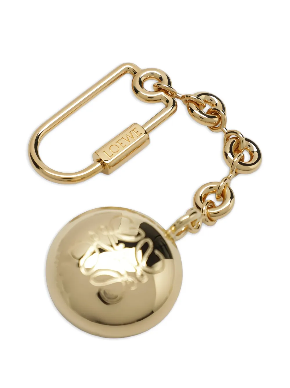  Loewe Logo-engraved Sphere Keyring - Gold 
