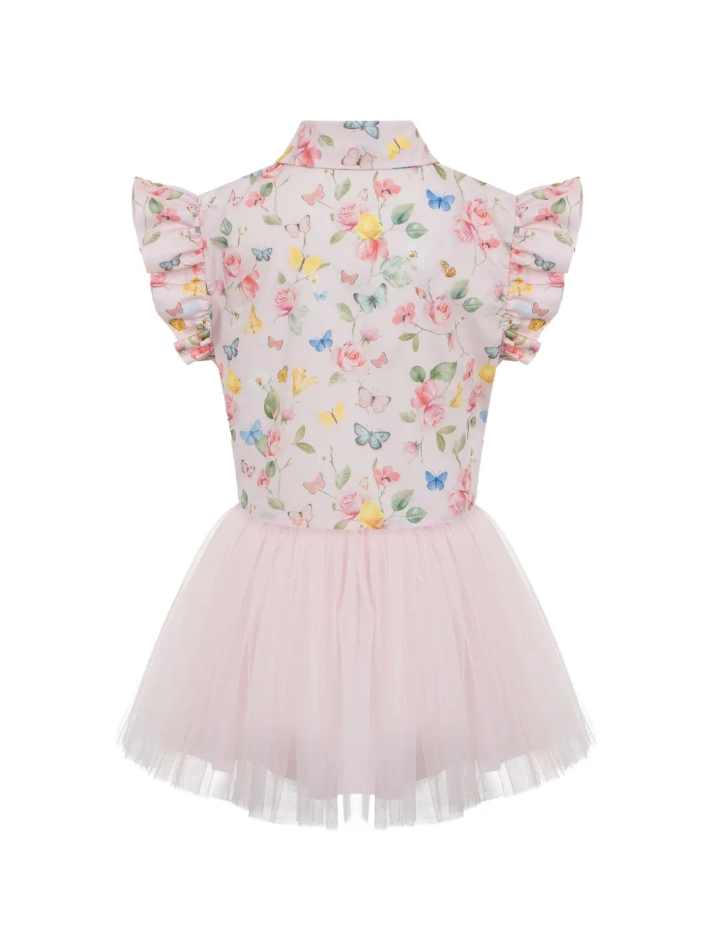 Lapin House Jurk met bloemenprint en ruches Roze