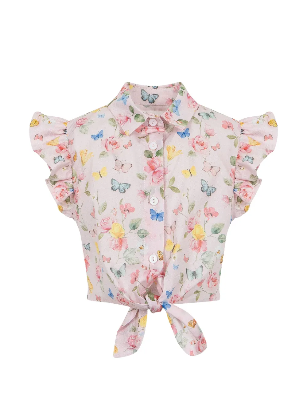 Lapin House Jurk met bloemenprint en ruches Roze