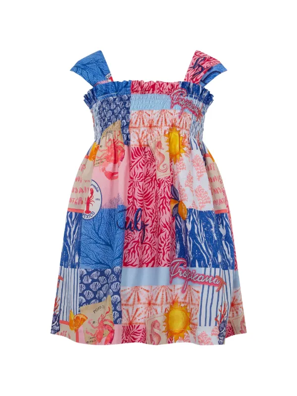Lapin House パッチワーク ワンピース | ブルー | FARFETCH JP
