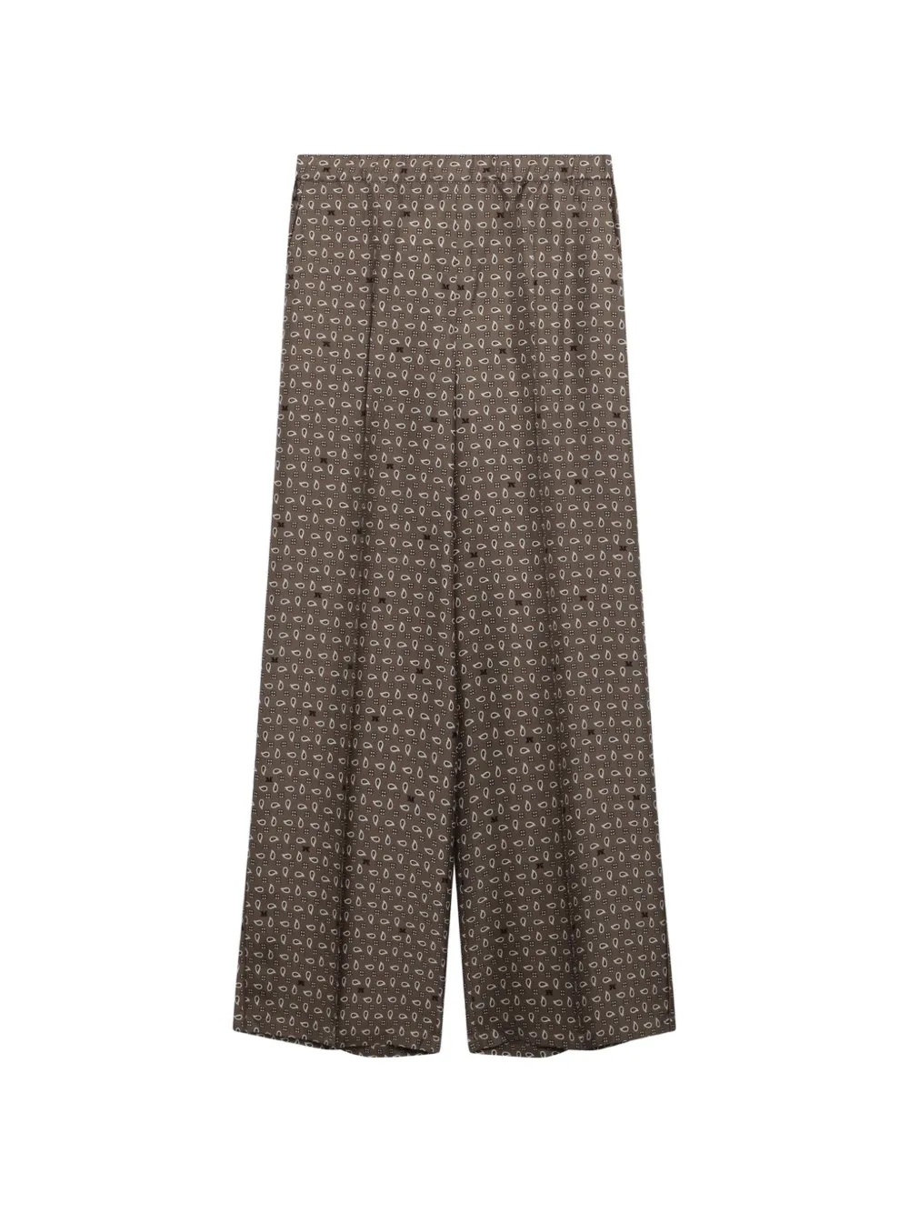 Max Mara printed silk trousers - Marrone