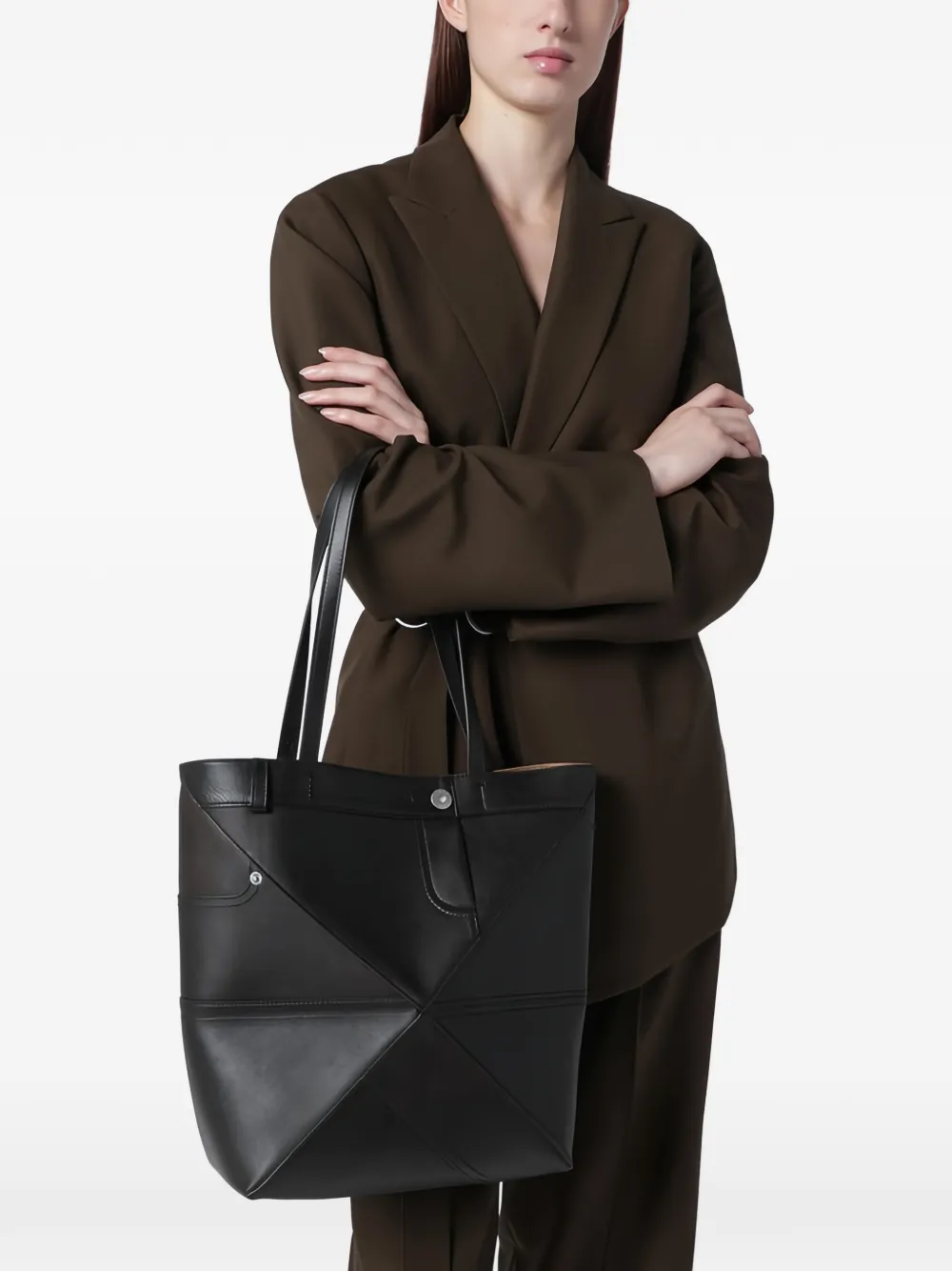 LOEWE Shopper met bandje met vlakken - Zwart