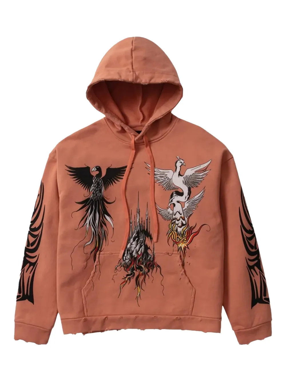 Who Decides War winged hooded pullover - Orange