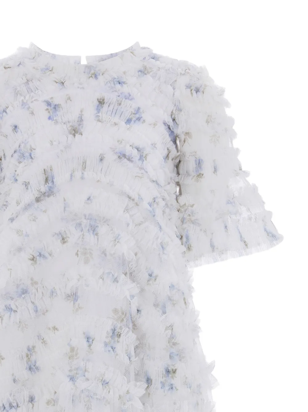  Needle & Thread Kids Ruffled Floral Party Dress - White 