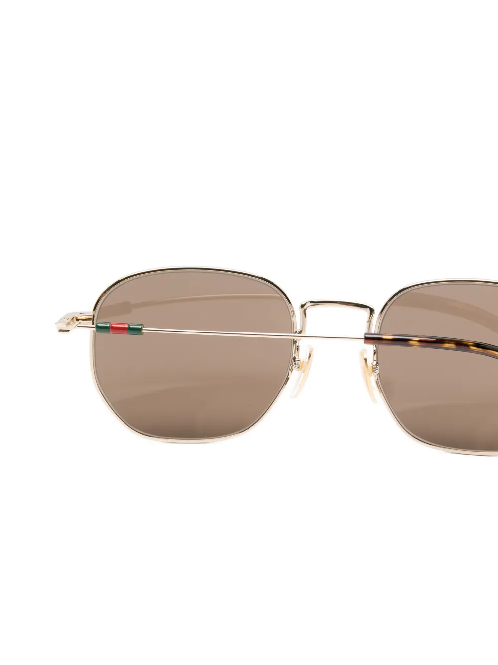 Gucci Eyewear Zonnebril met geometrisch montuur Goud