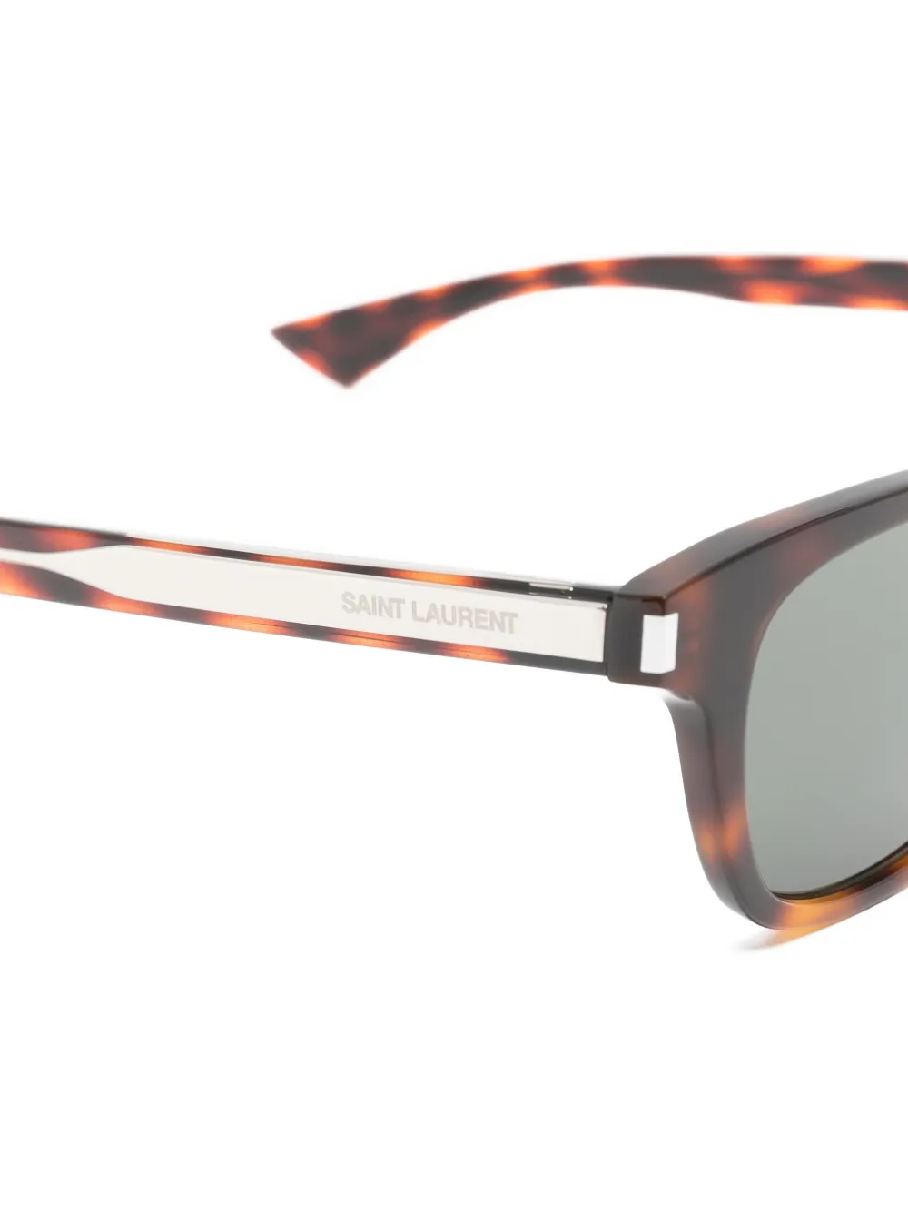 Saint Laurent Eyewear Zonnebril met schildpadschild-design Bruin
