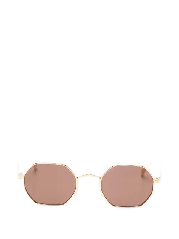 Cartier Eyewear Geometric Sunglasses in Gold