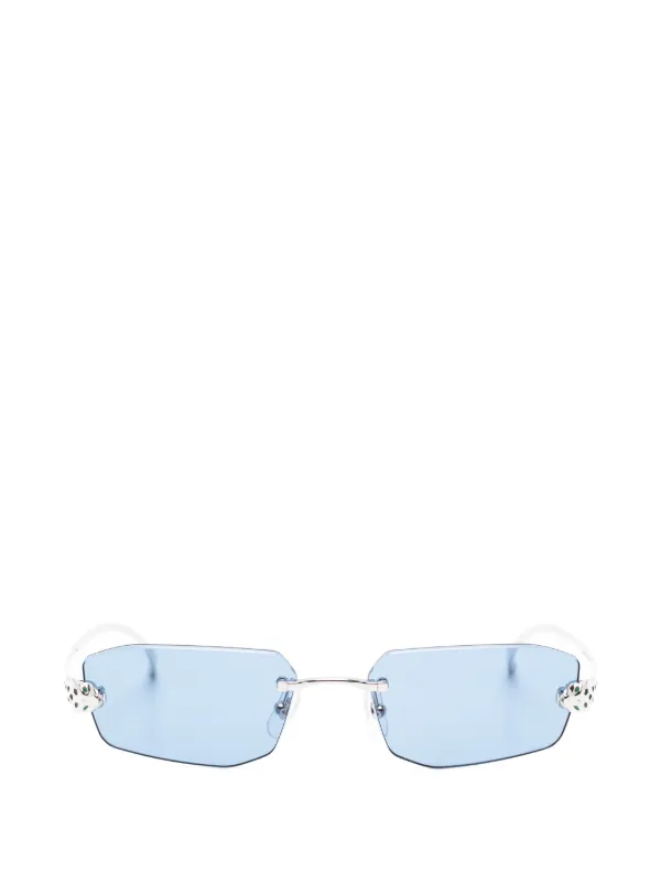 Cartier Eyewear リムレス スクエアサングラス | ブルー | FARFETCH JP