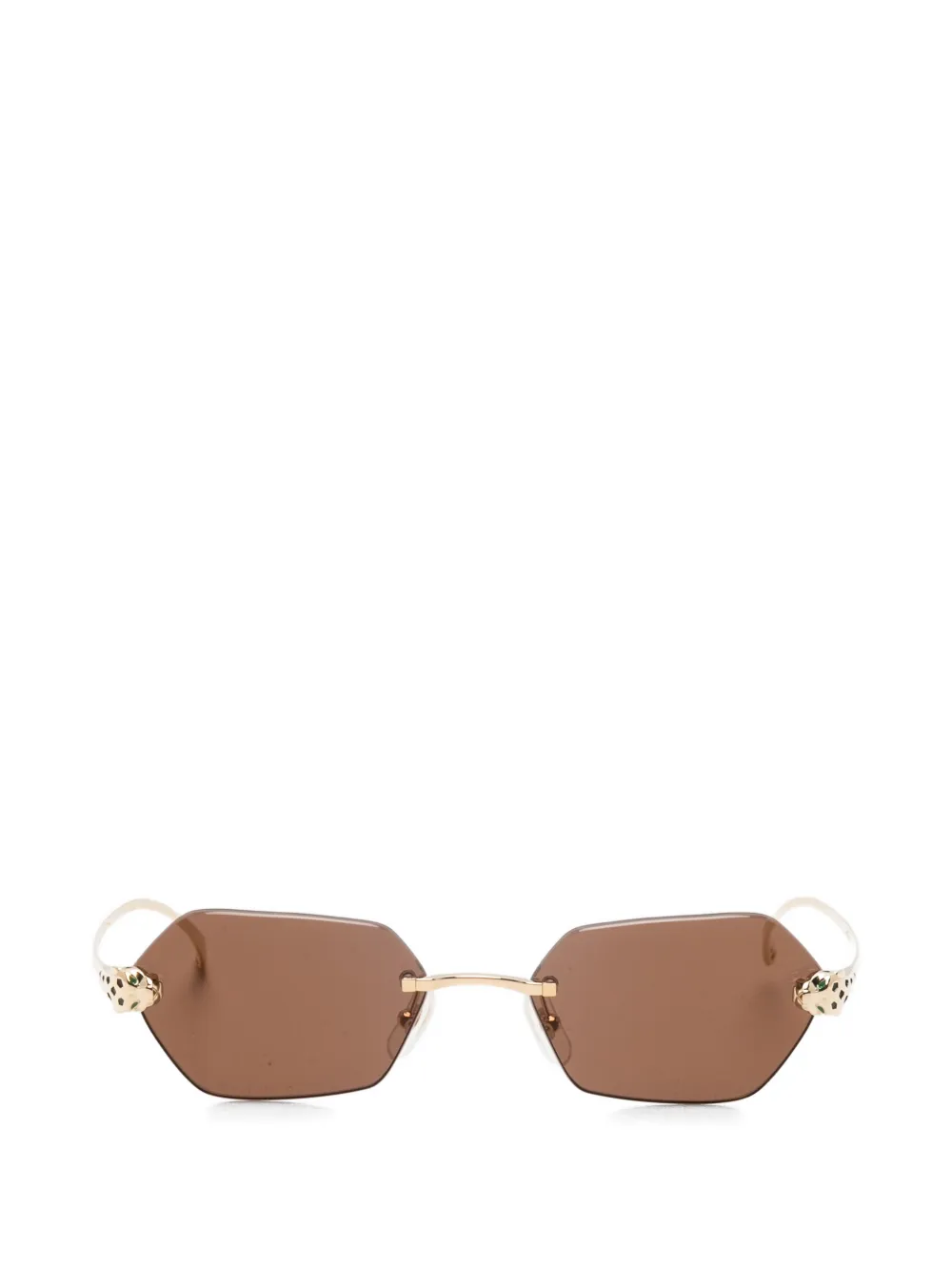 Cartier Eyewear geometric-frame sunglasses - Gold