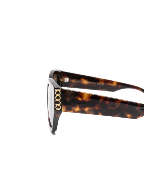Gucci Eyewear スクエアフレーム サングラス | ブラウン | FARFETCH JP