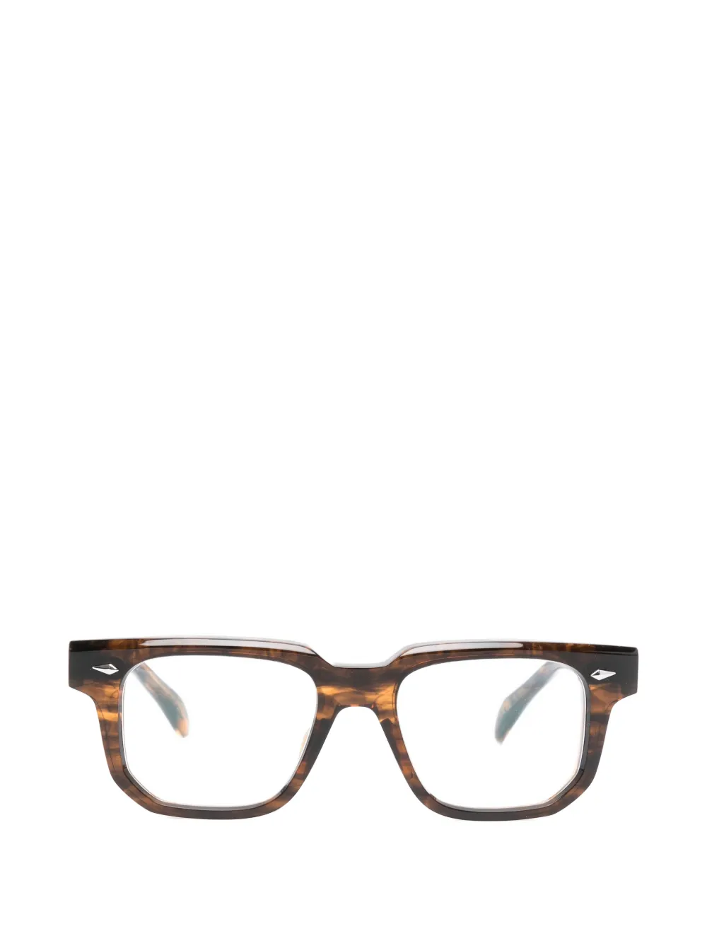 Takaori square frame glasses - Marrone