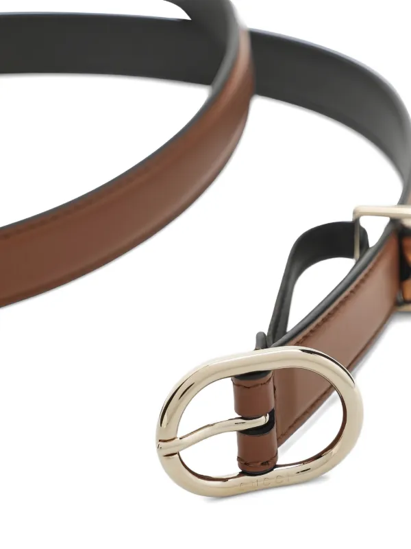 Gucci Oval Leather Buckle Belt, Brown GUCCI Oval buckle belt – Luisa World main image 3