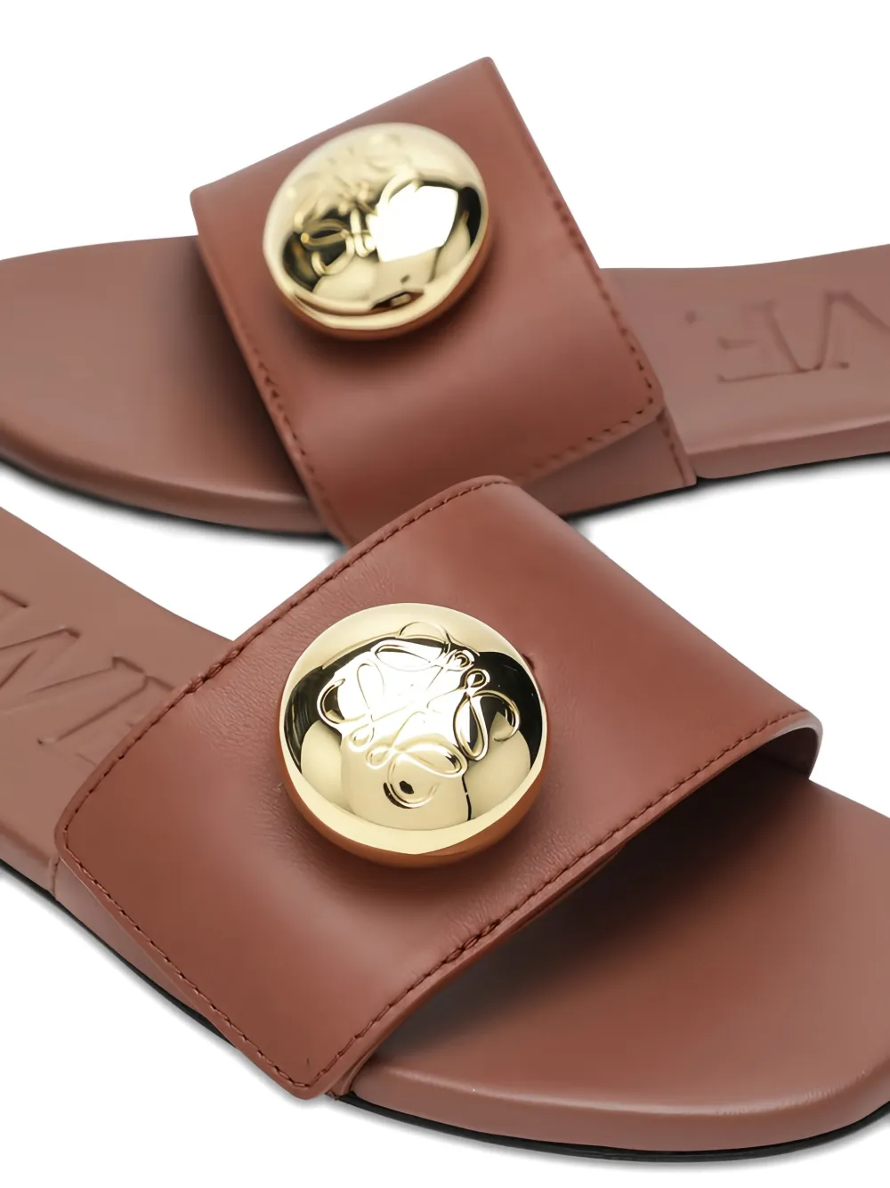 LOEWE Slippers met open neus Bruin