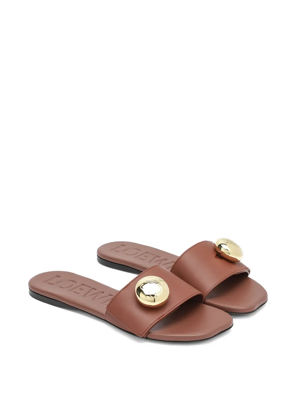 LOEWE Slippers met open neus Bruin