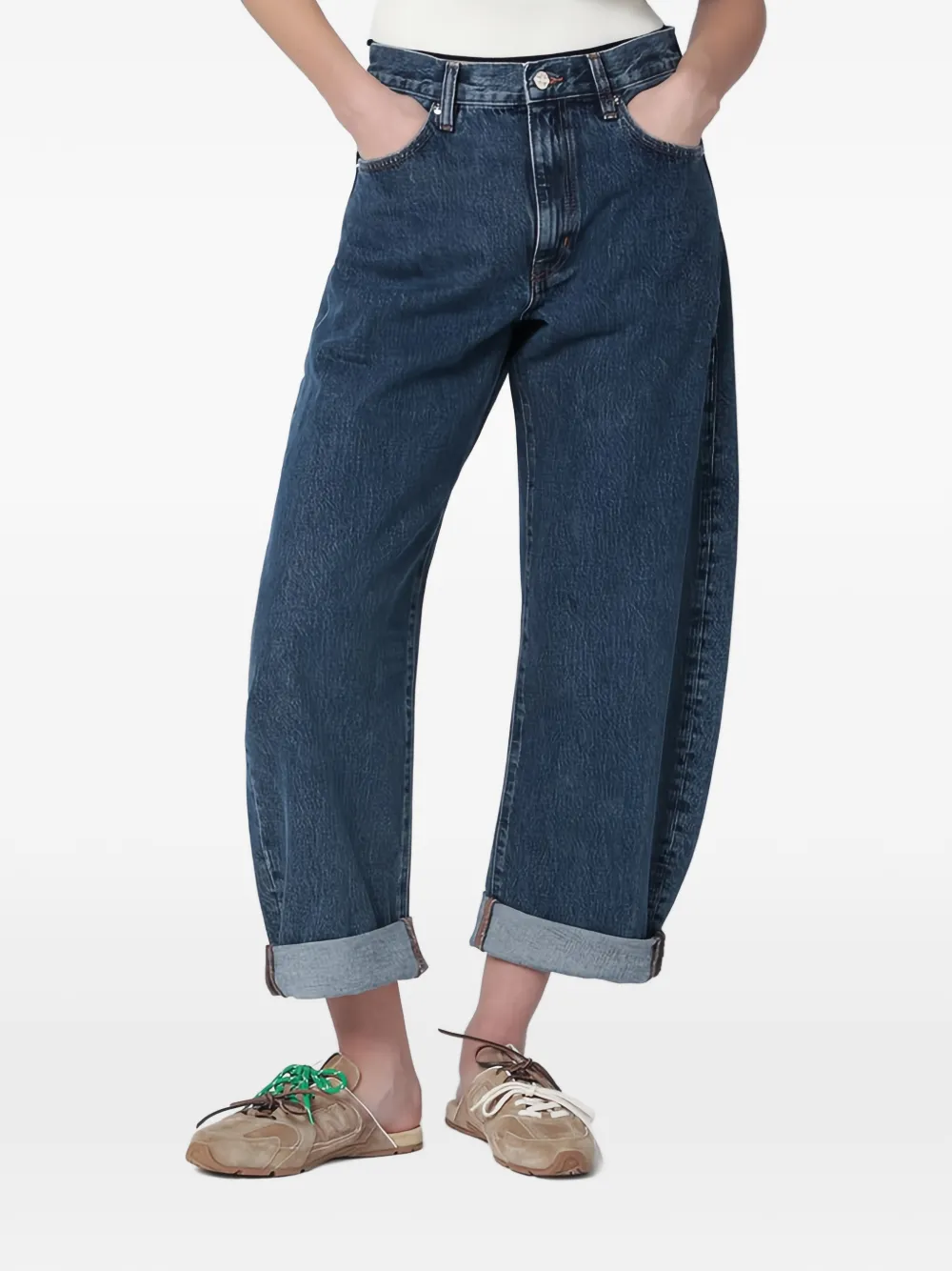 FRAME Jeans mit Umschlag - Blau