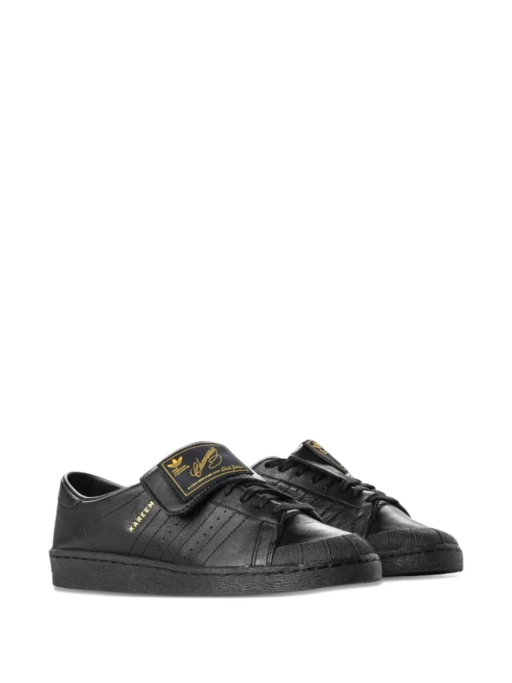 Willy Chavarria x adidas Kareem leren sneakers met dubbele bandjes Zwart