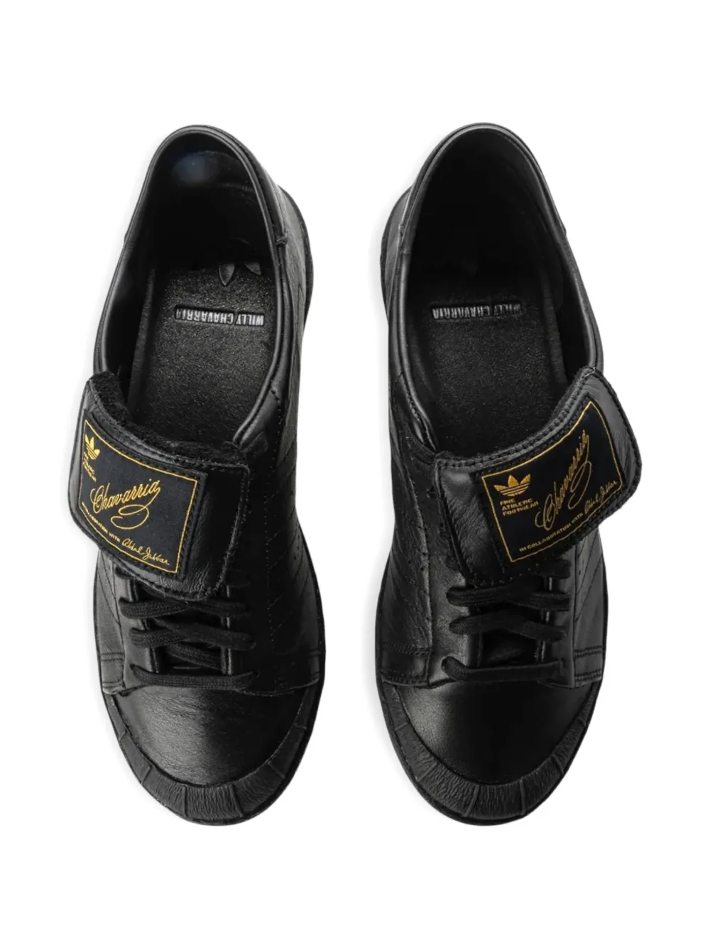 Willy Chavarria x adidas Kareem leren sneakers met dubbele bandjes Zwart
