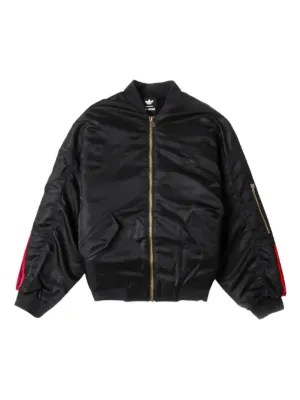 adidas STATE U ボンバージャケット Adidas x Willy Chavaria サテン ボンバージャケット | ブラック