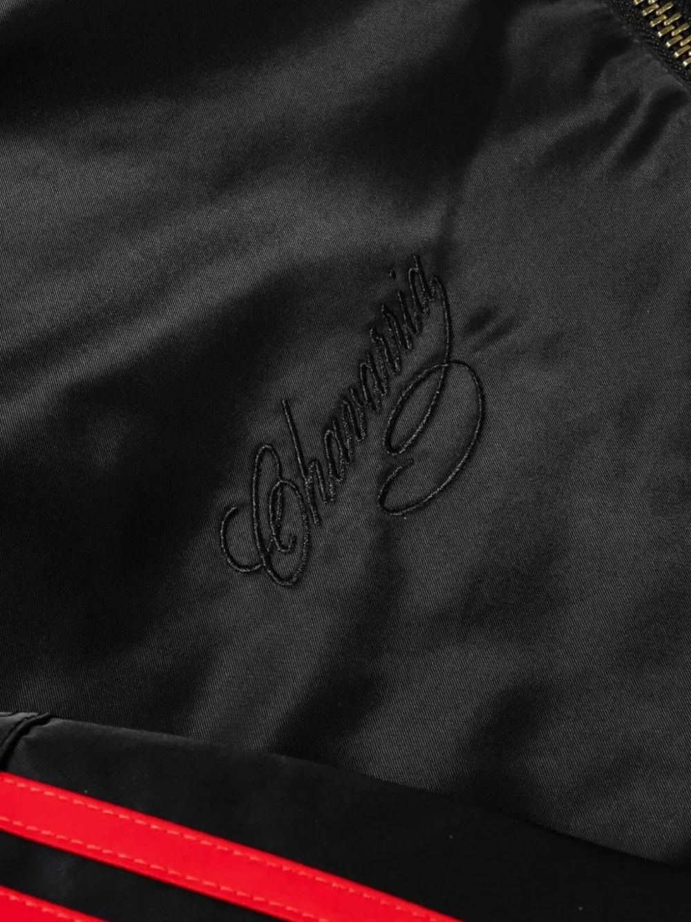 Willy Chavarria x adidas satijnen bomberjack Zwart