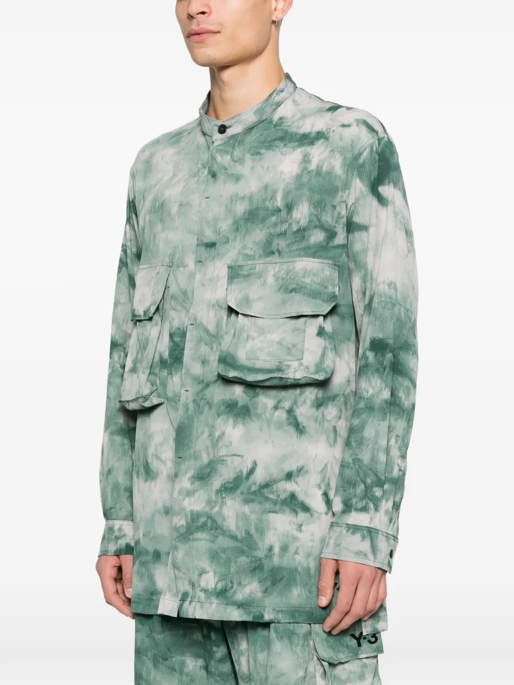  Y-3 Aop Tie-dye Pocket Shirt - Green 