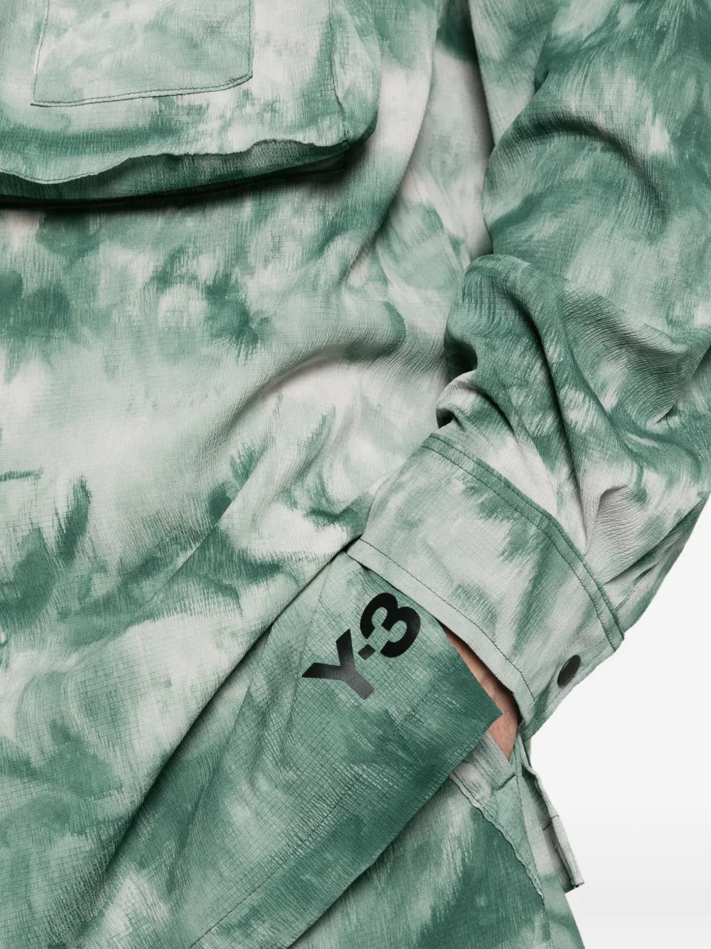 Y-3 Aop overhemd met tie-dye zak Groen
