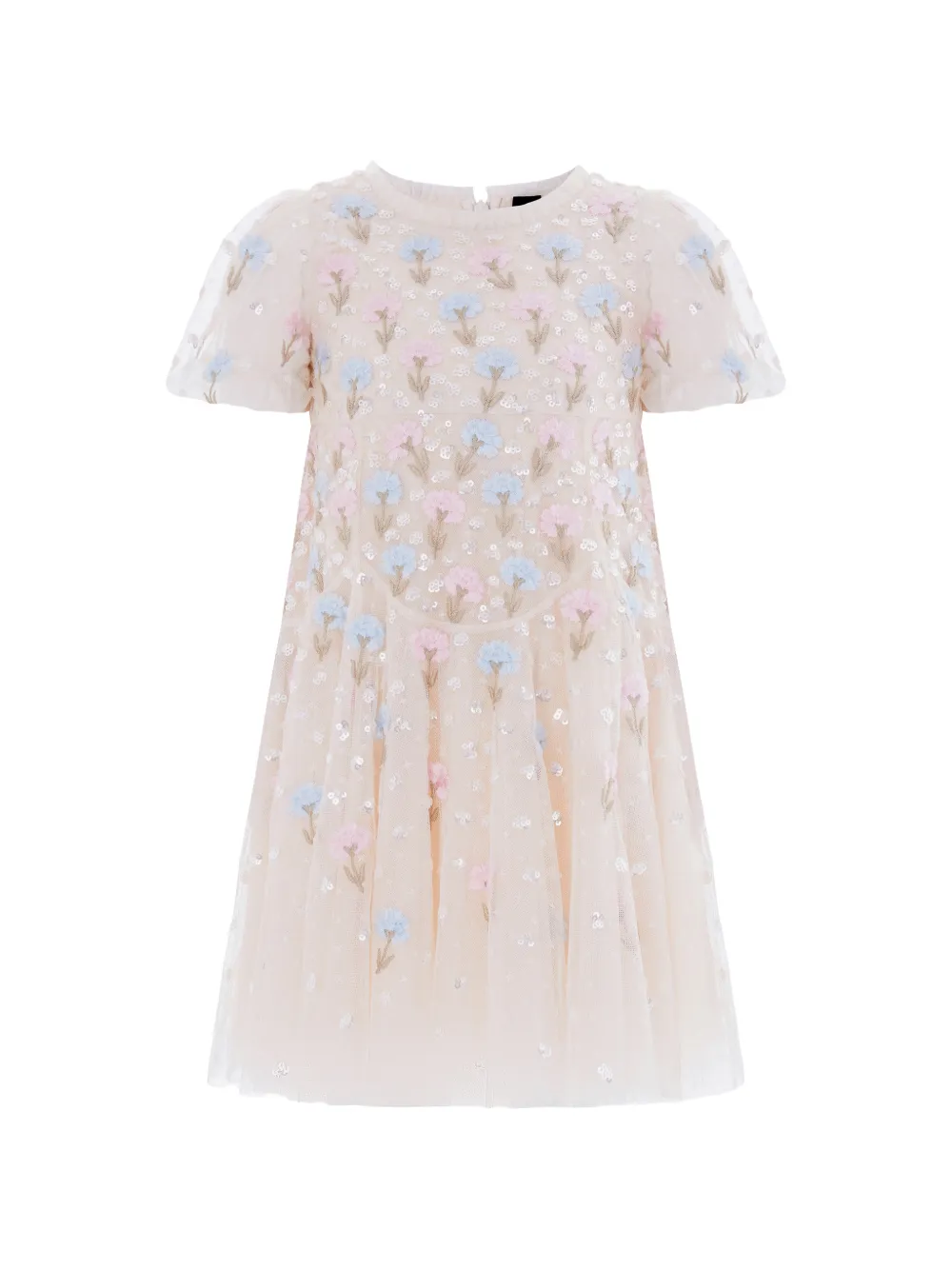 NEEDLE & THREAD KIDS floral appliquéd party dress - Toni neutri