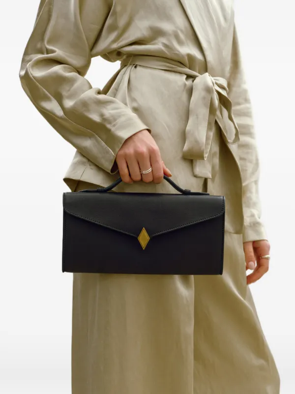 Métier Edge Diamond-embellishment Clutch Bag in Black