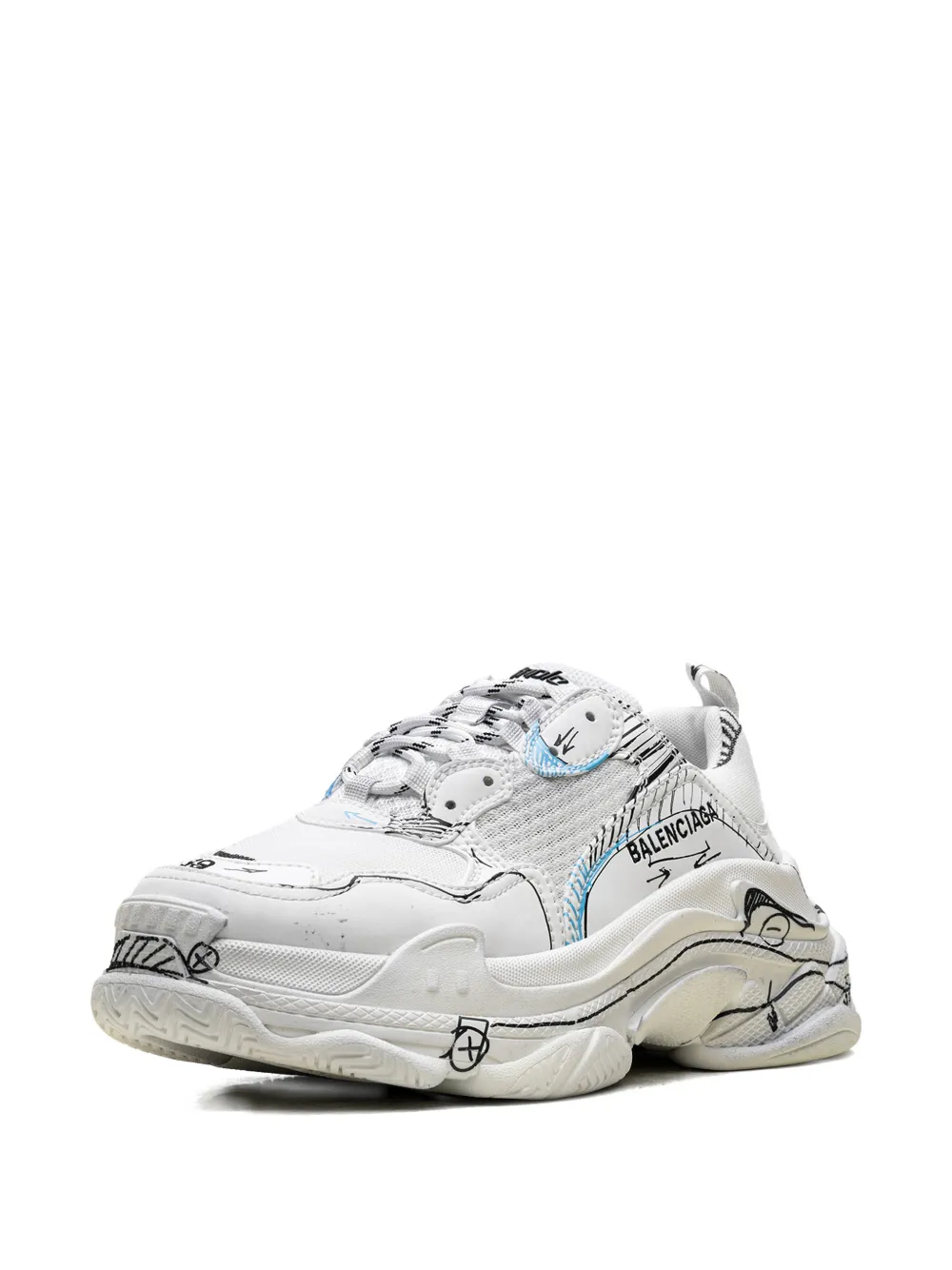 Balenciaga Sneakers Triple S con stampa - Bianco