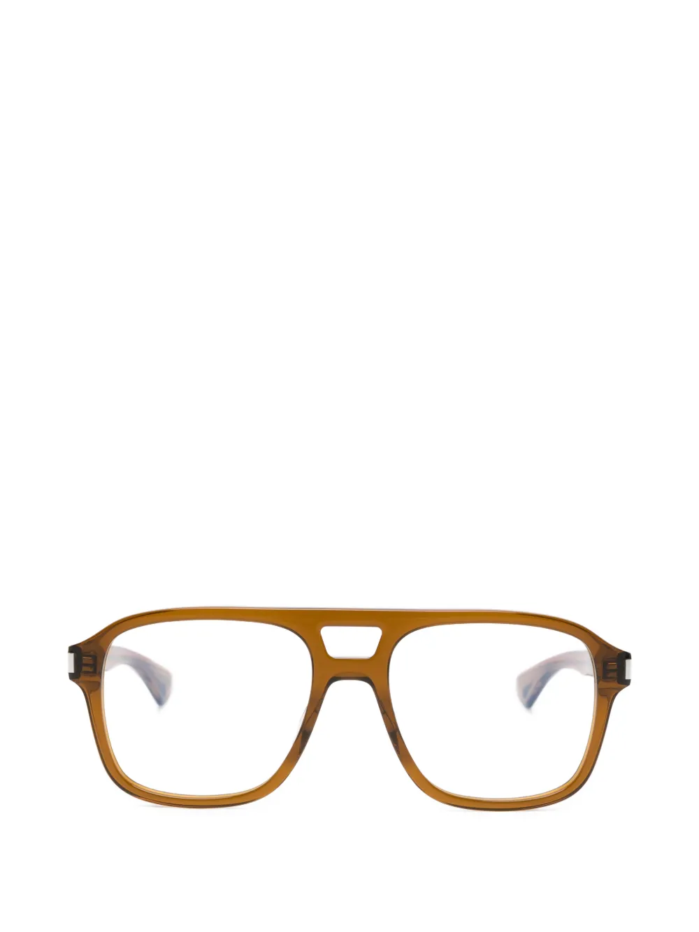 Saint Laurent Eyewear browline optical glasses - Marrone