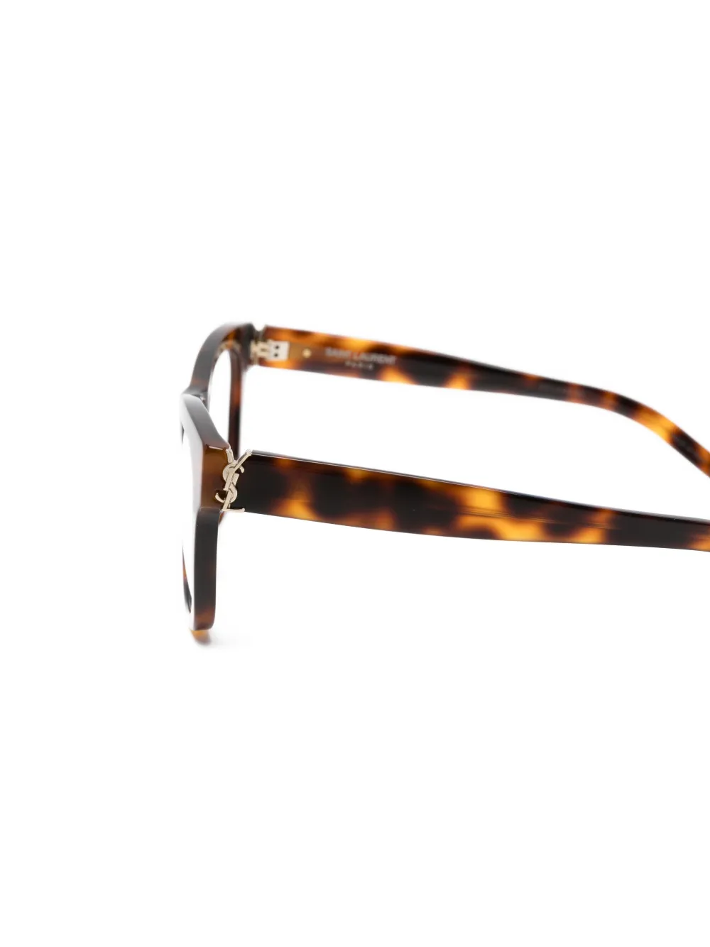 Saint Laurent Eyewear Bril met vierkant logo Bruin