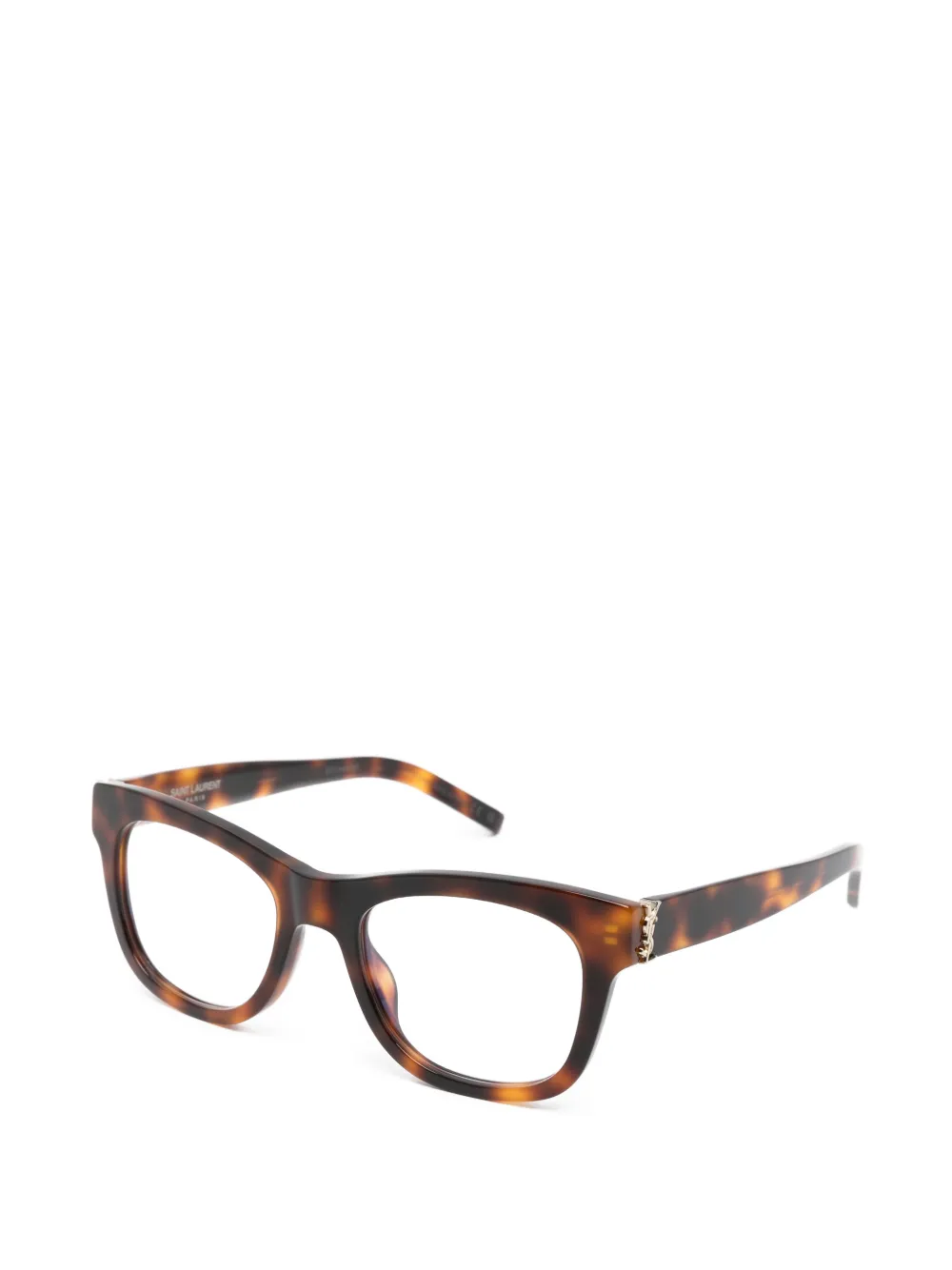 Saint Laurent Eyewear Bril met vierkant logo Bruin