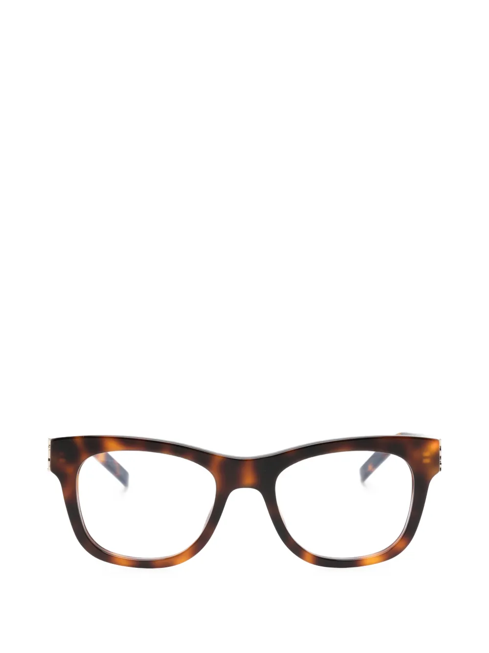 Saint Laurent Eyewear square logo glasses - Marrone