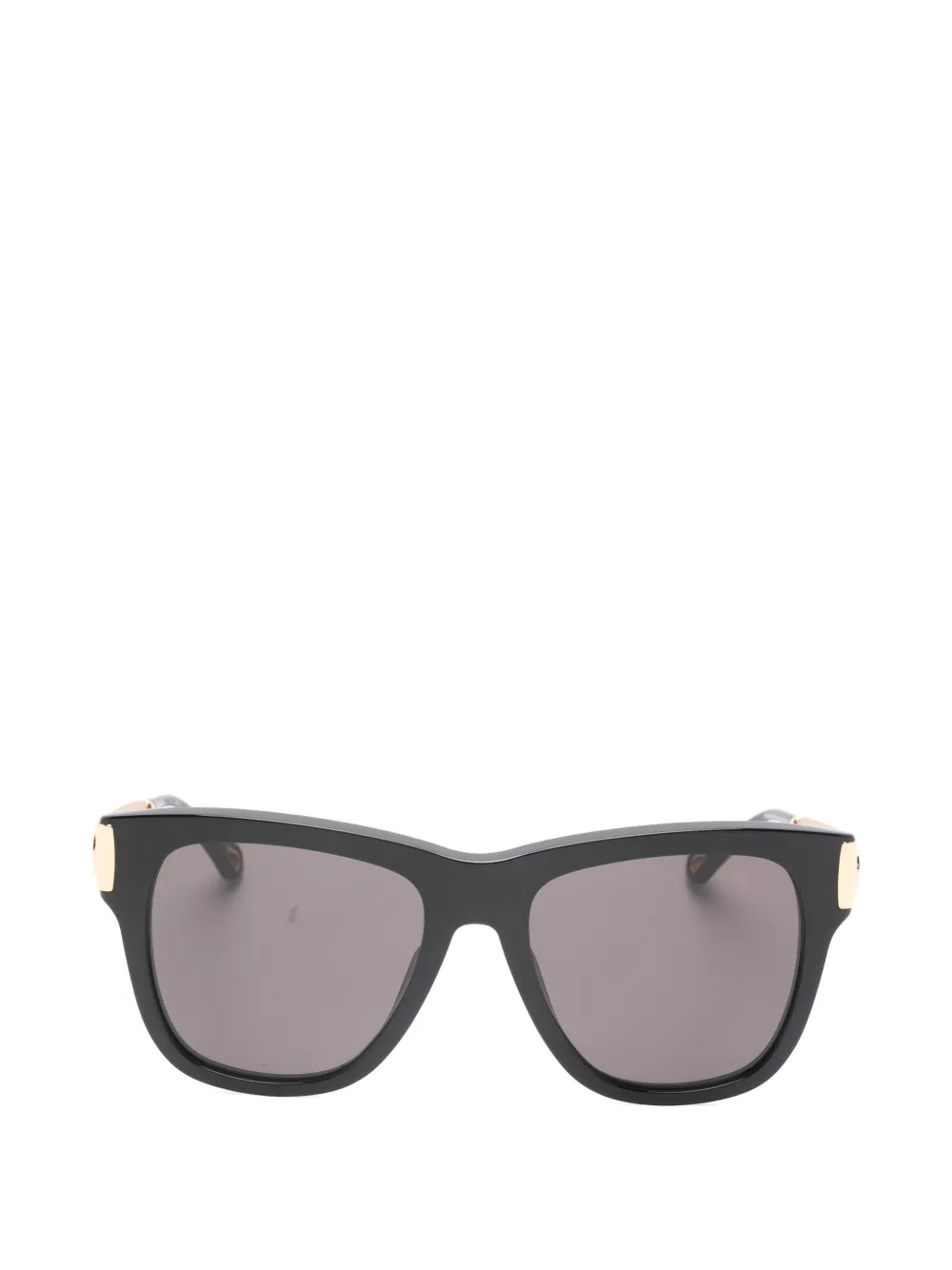 Chloé Eyewear gold-tone rectangle sunglasses - Nero