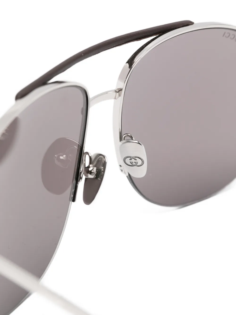 Gucci Eyewear Zonnebril met piloten montuur Zilver