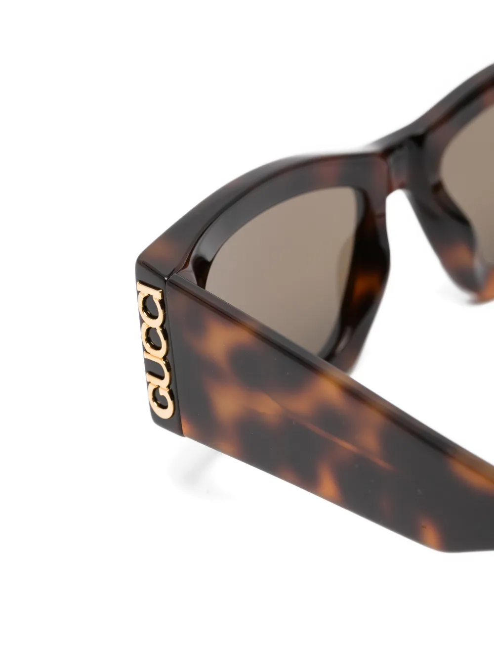 Gucci Eyewear Zonnebril met logodetail Bruin