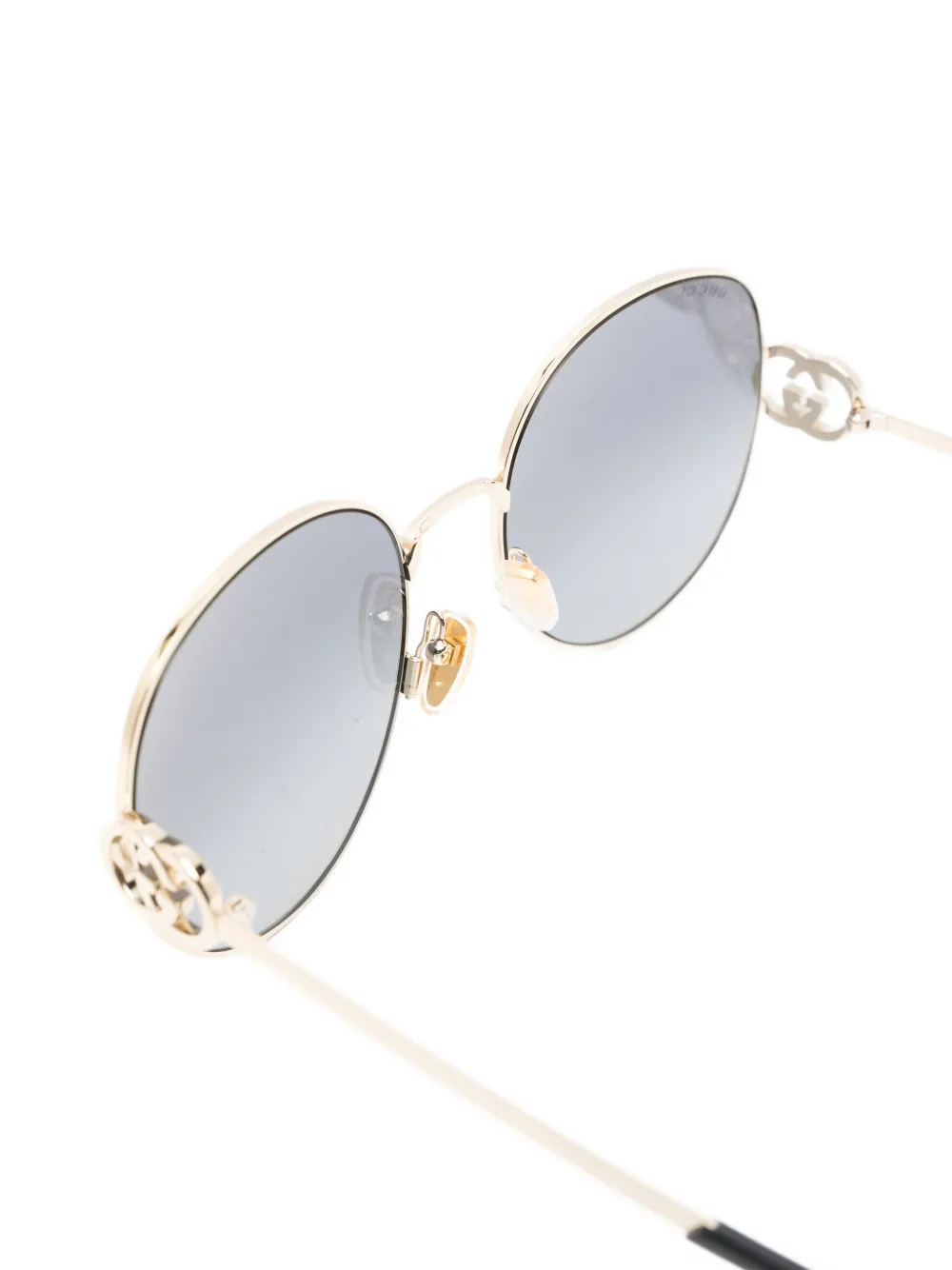 Gucci Eyewear Zonnebril met rond montuur Goud