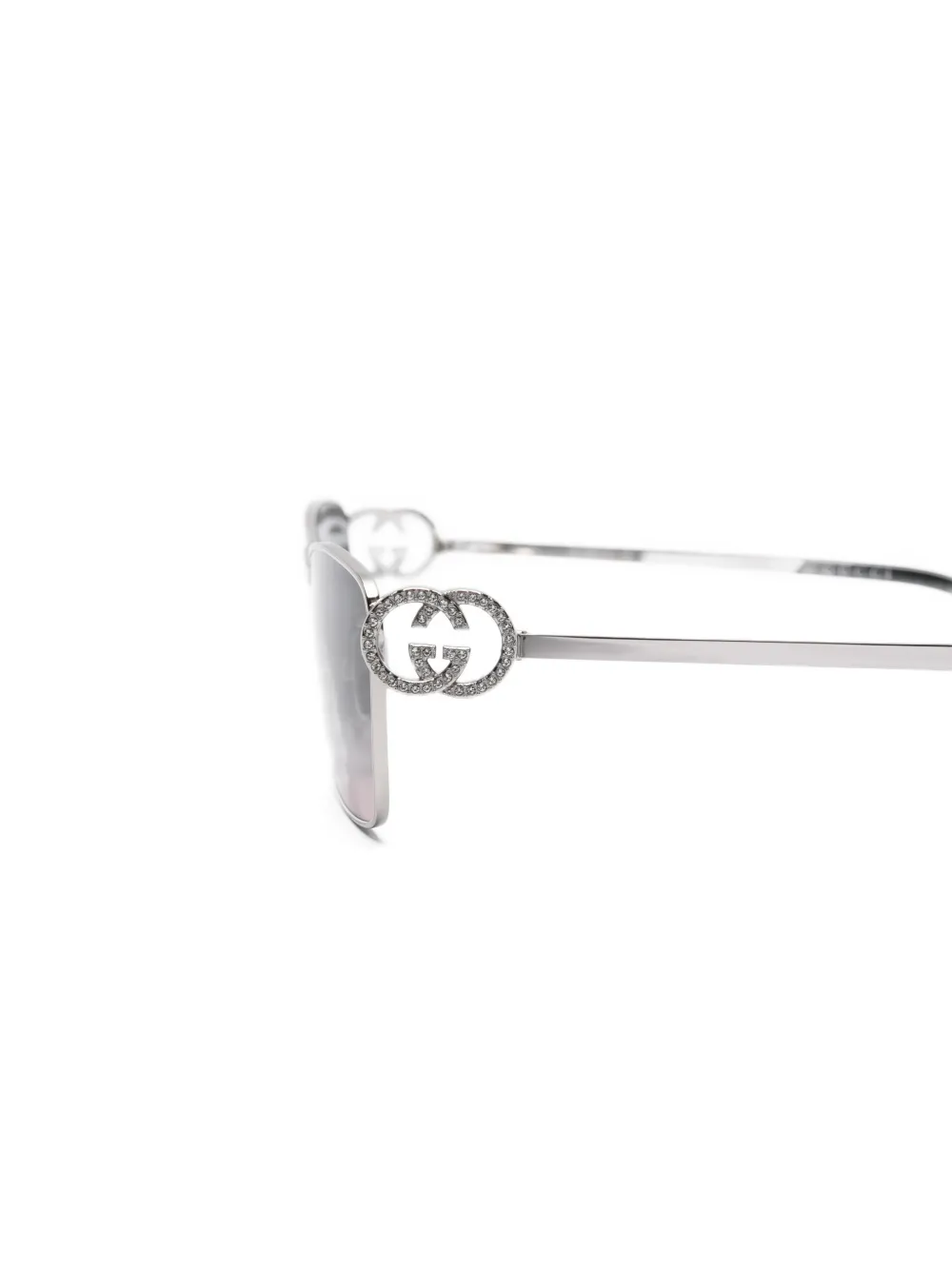 Gucci Eyewear Zonnebril met rechthoekig montuur en GG-logo Zilver