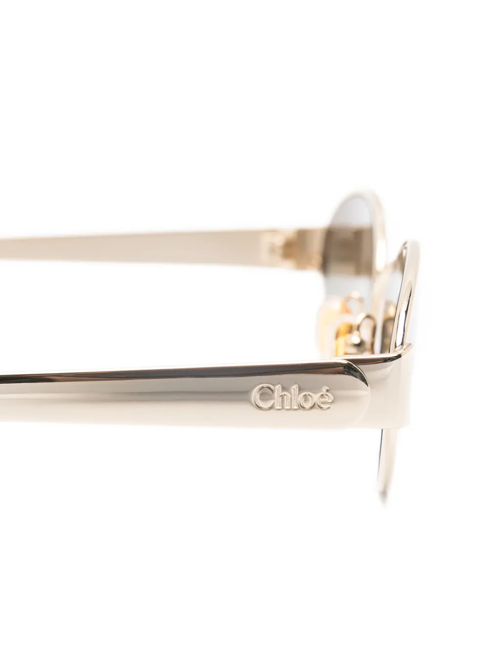  Chloé Eyewear Oval-frame Sunglasses - Gold 